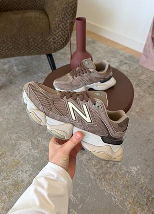 Кросівки жіночі new balance 9060 brown mushroom замша