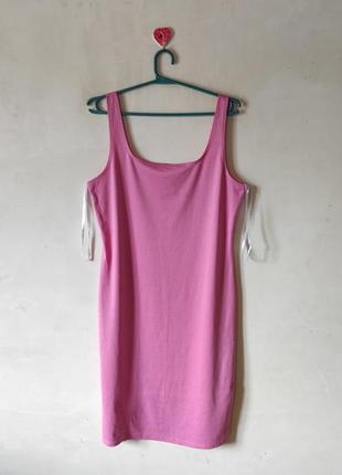 Розовое трикотажное платье primark, евро 48 / 2xl (можно на xl)