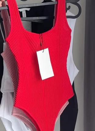 Жіноче щільне боді-майка в рубчик zara розмір с