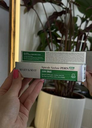 Точечний крем для проблемної шкіри mary&may spicule azelaic pdrn spot cream (об'ємом 15 г)