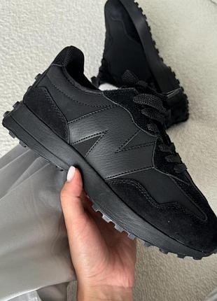 New balance 327 black leather