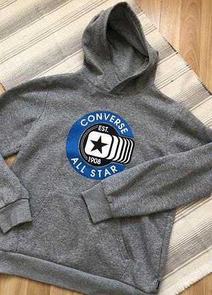 Оригінальне сіре худі converse all star з великим логотипом