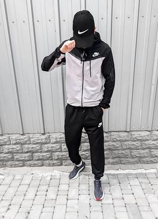 🔥мужской спортивный костюм nike черный с серым🔥