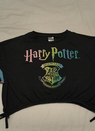 C&a cotton  harry potter hogwarts  - стильна укорочена , кроп-топ футболка  - гаррі поттер - 11-12 років , 146 -152 см ріст