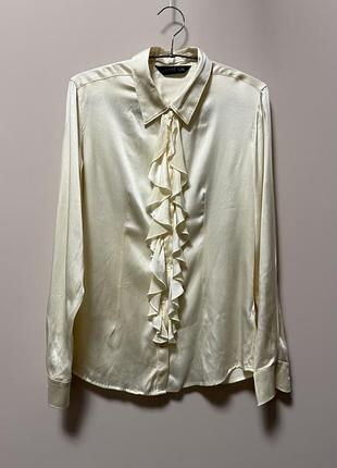 Шовкова блуза з рюшами бренда tricot silk