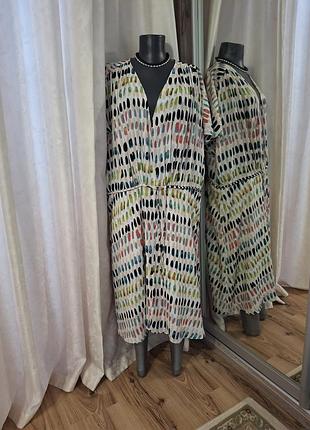 Красивое с пояском платье 👗 большого размера
