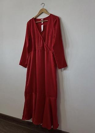 Нове міді атласне плаття h&m🌿