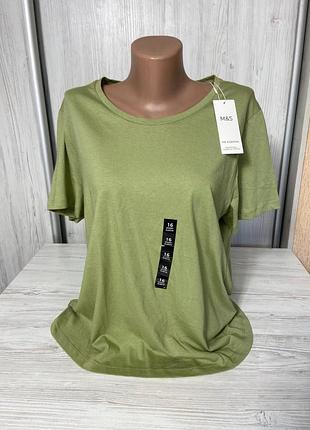 Футболка женская из 100% хлопка от британского бренда marks &amp; spencer размер 16💞
