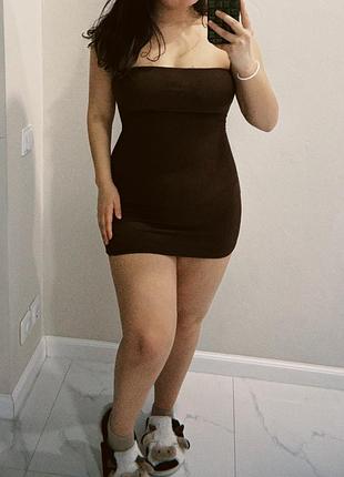 Сукня жіноча shein s-m коротка коричнева