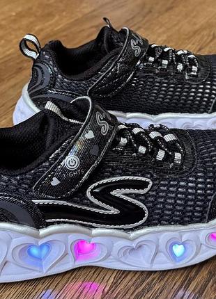 Skechers heartlights flashy flash кросівки з підсвіткою для дівчинки р.28( 18,5 см)