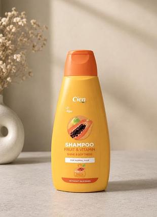 Шампунь з екстрактом папаї cien shampoo fruit & vitamin, 500 мл