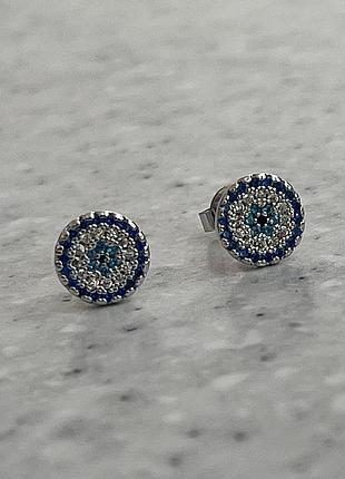Сережки срібні з сапфірами