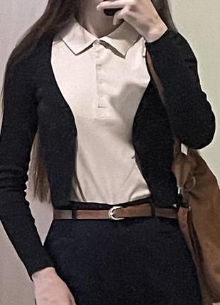 Болеро кофтинка чорна zara в рубчик