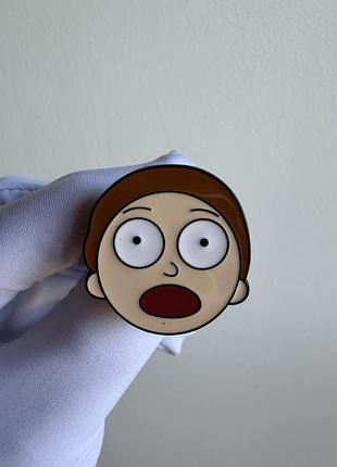 Пін значок металевий брошка морті сміт «рік і морті» / rick and morty — здивований морті
