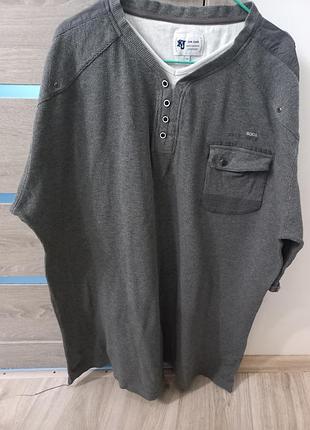 Мужской лонгслив хенлы Jam jeans (большой размер 3xl), серый кофта