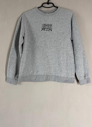 Серый свитшот h&amp;m "midtown new york city" (размер 158-164 / xs)