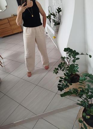 Полотняные плотные льняные брюки
