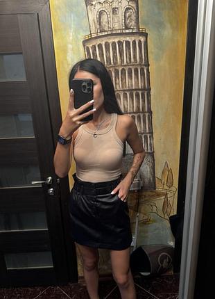 Шкіряна спідниця zara 🩷🌸
