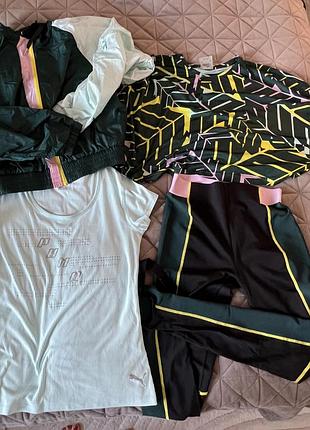 Спортині легінси , футболка , вітровка puma , xs- s . у гарному стані .