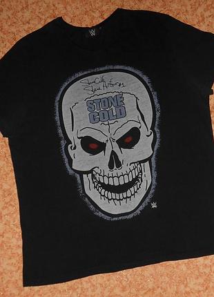Футболка stone cold steve austin/стовост/wwe/wrestling/vintage/skull/череп/смерч