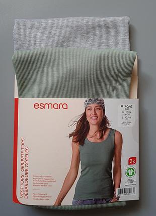 Маечки женские в рубчик цена за набор 2 шт. органический хлопок esmara, р. м