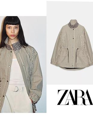 Куртка zara в клітинку, розмір l