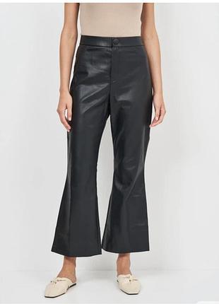 Штани з екошкіри zara, чорні, розмір s