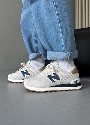 Кросівки жіночі new balance 574 light beige/blue