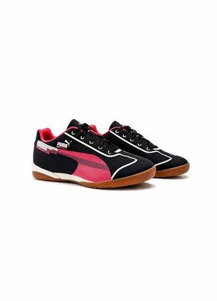 Кросівки puma evospeed indoor чорні з рожевим, розмір 36