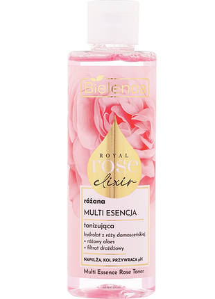 Тонік рожевий тонер для обличчя bielenda royal rose elixir multi essence rose toner
