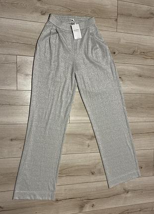 Жіночі сріблясті штани trousers від anna foxy, розмір xs, зріст 165