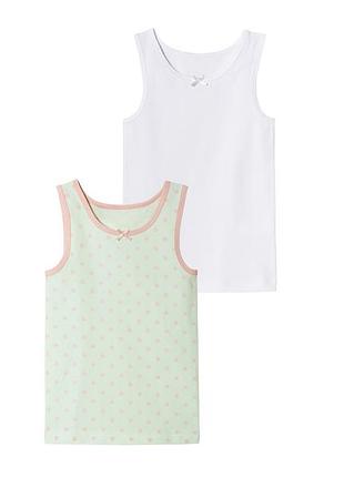 Майка бельевая набор 2 шт. для девочки lupilu ecoprint 457363-1 110-116 см (4-6 years) комбинированный
