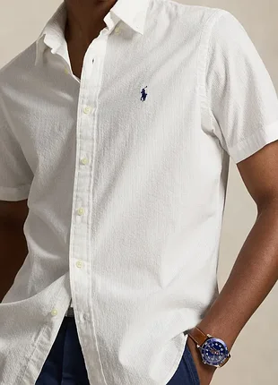 Чоловіча біла сорочка з коротким рукавом від polo ralph lauren