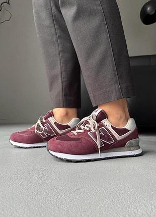 Кроссовки женские new balance 574 burgundy