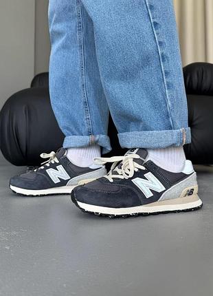 Кросівки жіночі new balance 574 dark grey/beige