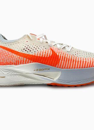 Кросівки чоловічі, кросівки жіночі, 1в1 люкс якість, шкіра, nike air zoomx vaporfly 3 orange/white, sky-nik-0614