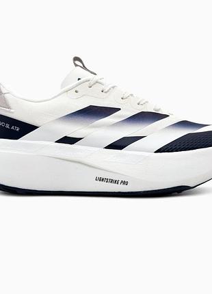 Кроссовки мужские, кроссовки женские, 1в1 люкс качество, кожа, adidas adizero evo sl white/dark blue, sky-adi-0577