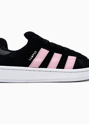 Кросівки чоловічі, кросівки жіночі, 1в1 люкс якість, шкіра, adidas campus 00s black/pink, sky-adi-0580