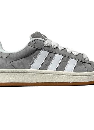 Кроссовки мужские, кроссовки женские, 1в1 люкс качество, кожа, adidas campus 00s grey/white, sky-adi-0352