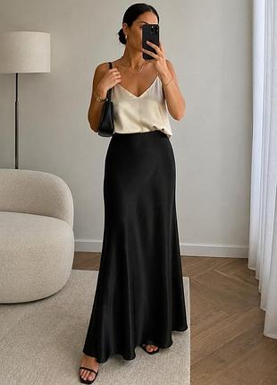 Довга шовкова спідниця h&m