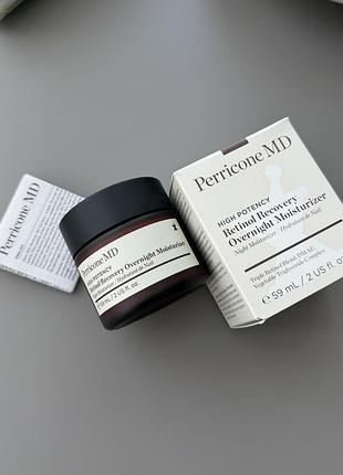 Нічний зволожувальний крем perricone md high potency retinol recovery overnight moisturizer 59 мл / ретинол зволожуючий крем для шкіри обличчя перікон