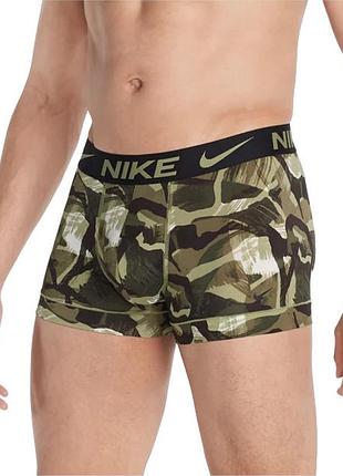 Мужские боксеры-транки nike dri-fit с брендингом и стильным камуфляжным принтом