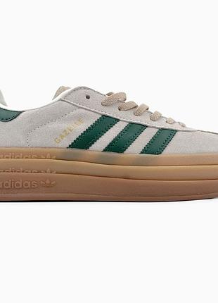 Кроссовки мужские, кроссовки женские, 1в1 люкс качество, кожа, adidas gazelle bold cream navi, sky-adi-0467