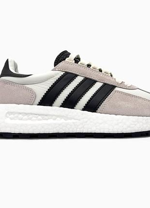 Кроссовки мужские, кроссовки женские, 1в1 люкс качество, кожа, adidas retropy e5 beige/black, sky-adi-0509