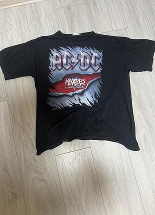 Вінтажна футболка ac/dc з туру the razor edge 90-х, ac/dc