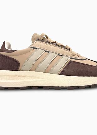 Кросівки чоловічі, кросівки жіночі, 1в1 люкс якість, шкіра, adidas retropy e5 beige/brown, sky-adi-0500