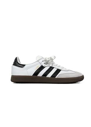 Кросівки чоловічі, кросівки жіночі, 1в1 люкс якість, шкіра, adidas samba og black/white, sky-adi-0301