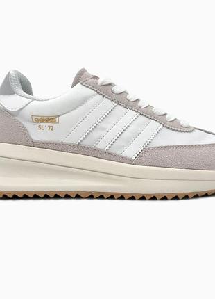 Кроссовки мужские, кроссовки женские, 1в1 люкс качество, кожа, adidas sl 72rtn beige/white, sky-adi-0512