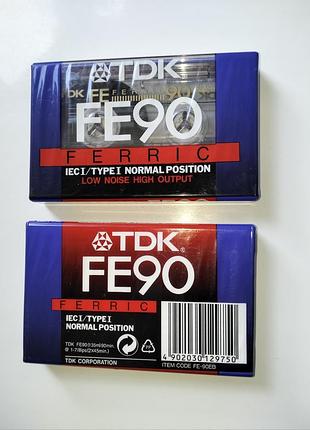 Нові аудіокасети tdk fe 90 ferric (type i) — запечатані (nos)