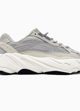 Кросівки чоловічі, кросівки жіночі, 1в1 люкс якість, шкіра, adidas yeezy boost 700 v2 static, sky-adi-0574